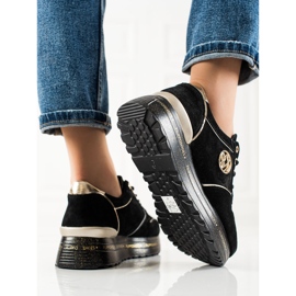 Filippo Zapatillas de cuero de moda negro 2
