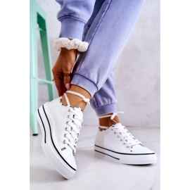 S.Barski Deportivas atadas Menifee de mujer de color blanco 2