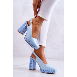 Sergio Leone Zapatos De Salón De Cuero Maciejka 05441-06 Azul 4