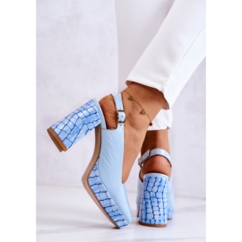 Sergio Leone Zapatos De Salón De Cuero Maciejka 05441-06 Azul 7