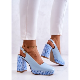 Sergio Leone Zapatos De Salón De Cuero Maciejka 05441-06 Azul 5