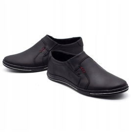 Polbut Mocasines para hombres insertados de cuero 334 negro 1