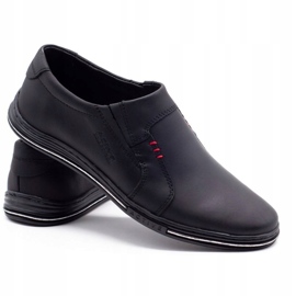 Polbut Mocasines para hombres insertados de cuero 334 negro 4