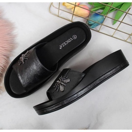 Zapatillas cuña con insecto Vinceza W JAN118A negro 3