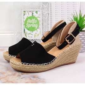 Negro eVento W EVE351 sandalias cuña 2