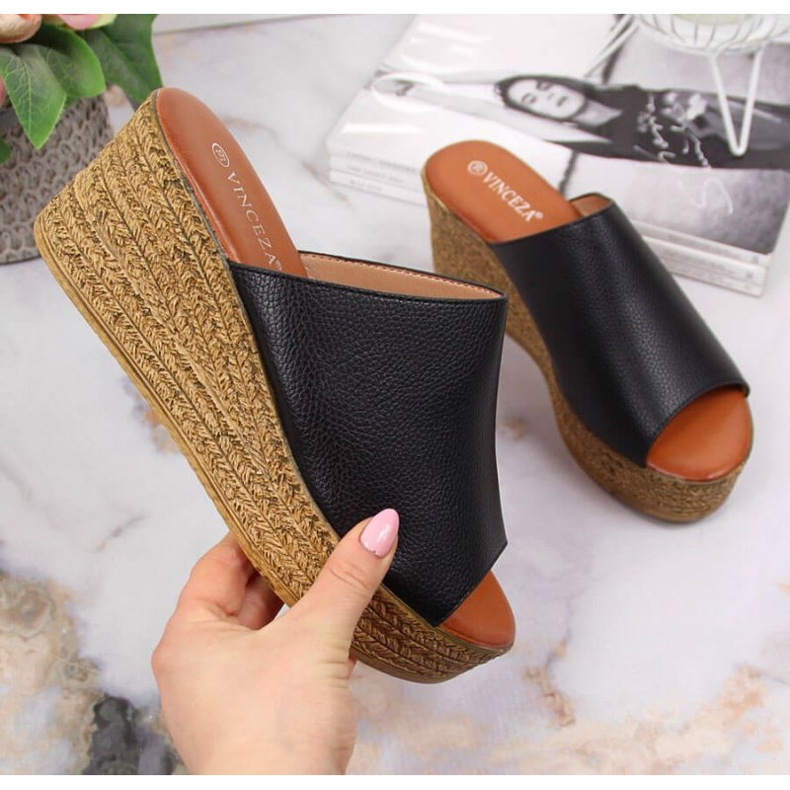 Zapatillas cuña Vinceza W JAN98A negro 1