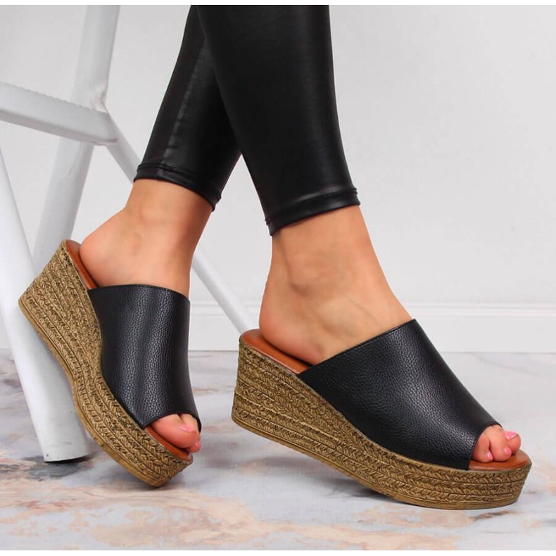 Zapatillas cuña Vinceza W JAN98A negro 2