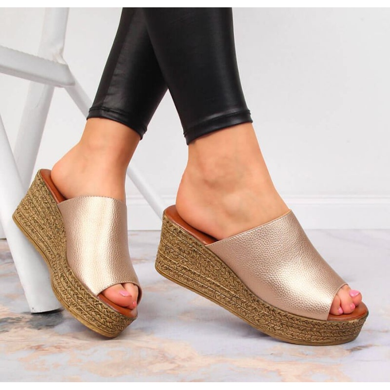 Zapatillas cuña Vinceza W JAN98B dorado 2