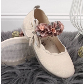 Bailarinas velcro con flores Vinceza Jr JAN99A beige 3