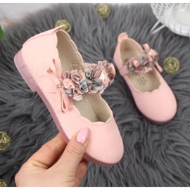 Bailarinas velcro con flores Vinceza Jr JAN99B rosa 1