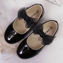 Bailarinas con velcro y lazo Vinceza Jr JAN100A negro 4