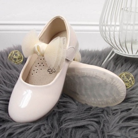 Bailarinas con velcro y lazo Vinceza Jr JAN100B beige 3