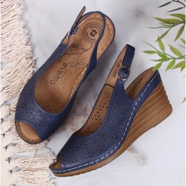 Sandalias cuña eVento W EVE349A azul marino 6