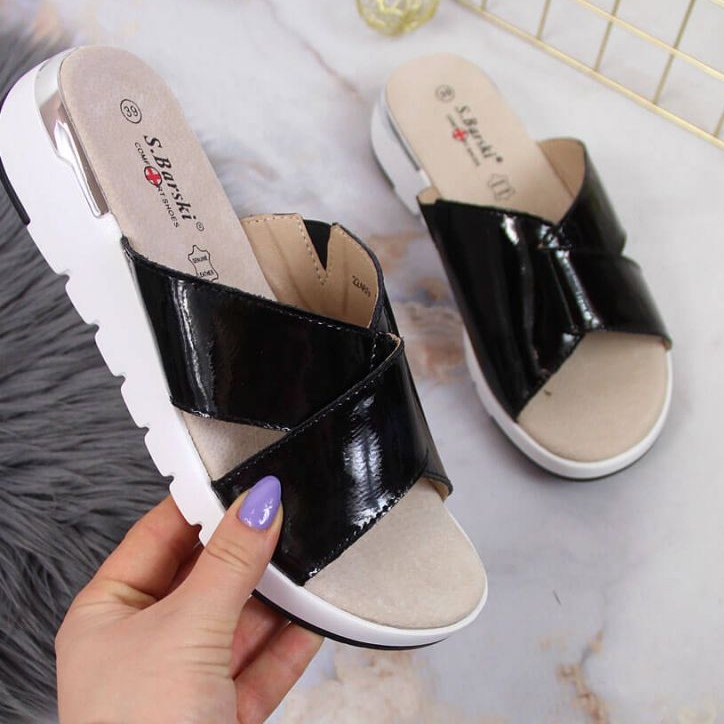 Babucha charol S. Barski W OLI159A negro 1