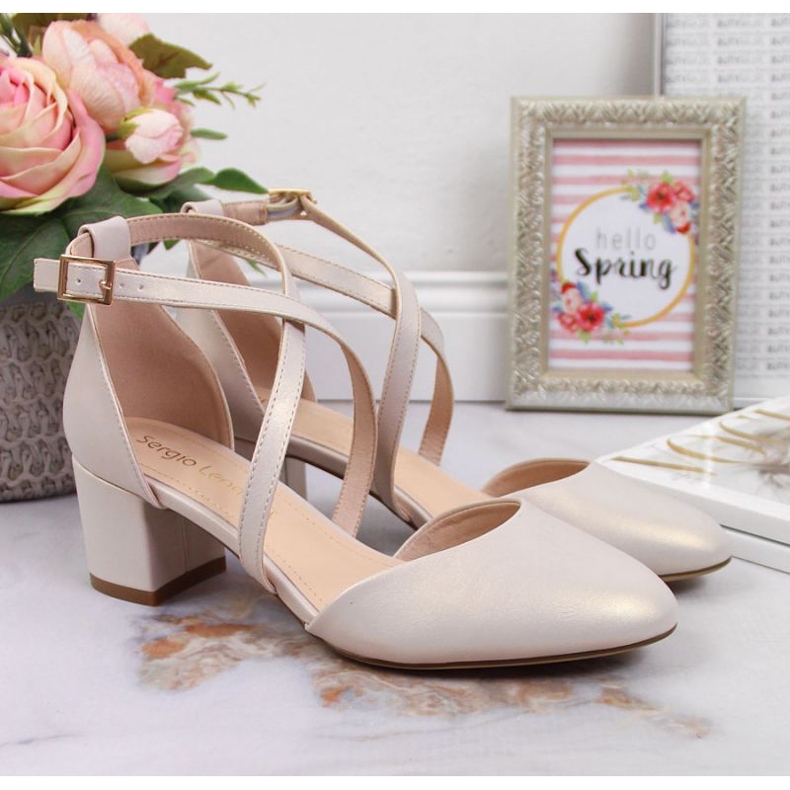 Sandalias con tiras Sergio Leone W SK365B beige perla 2