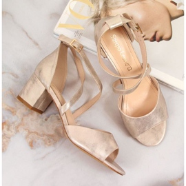 Sandalias en el puesto de Sergio Leone W SK367B oro dorado 3