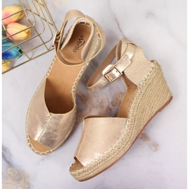Sandalias alpargatas en el tacón de cuña eVento W EVE68A oro dorado 6