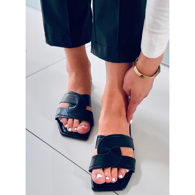 Chanclas con suela cuadrada Nitya Black negro 1