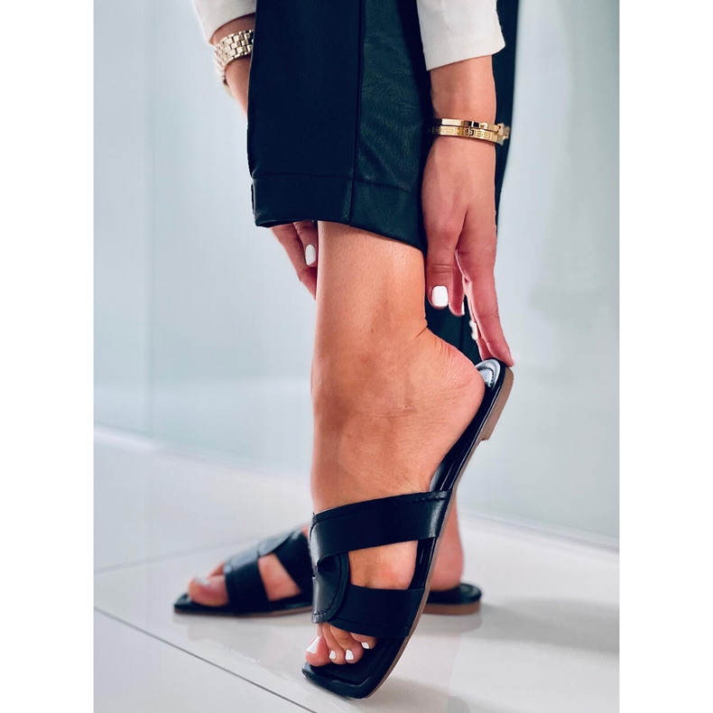 Chanclas con suela cuadrada Nitya Black negro 2