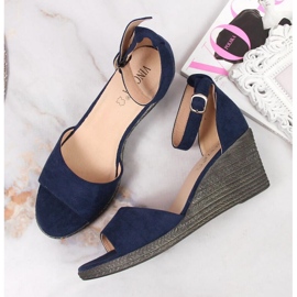Sandalias cuña Vinceza W JAN104A azul marino 3