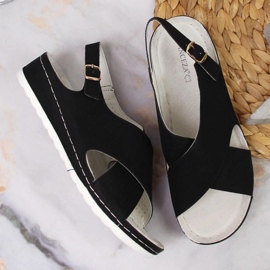 Sandalias Cuña Negras Vinceza W JAN106A negro 3