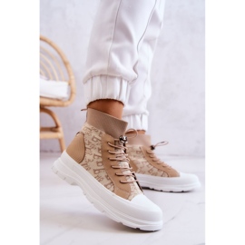 FW1 Zapatillas Moda Calcetín Alto Beige Collin 2