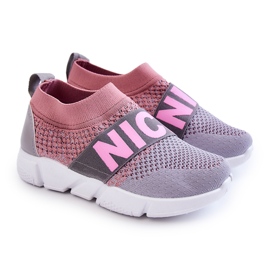 PA1 Zapatillas Deportivas Infantiles Sin Cordones Rosa-Gris Cobby rosado 1