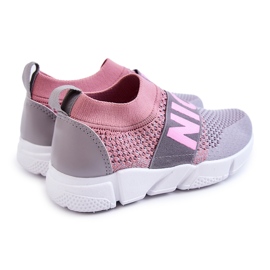PA1 Zapatillas Deportivas Infantiles Sin Cordones Rosa-Gris Cobby rosado 2