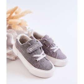 Deportivas Bajas Infantiles Con Velcro Big Star JJ374107 Gris 3