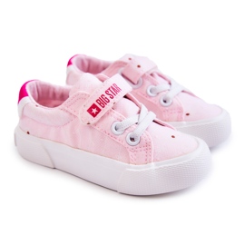 Deportivas Bajas Infantiles Con Velcro Big Star JJ374103 Rosa rosado 9