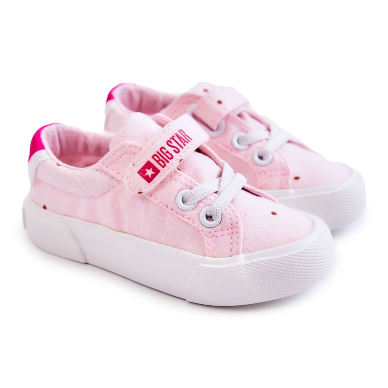 Deportivas Bajas Infantiles Con Velcro Big Star JJ374103 Rosa 1