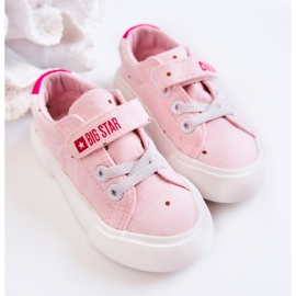 Deportivas Bajas Infantiles Con Velcro Big Star JJ374103 Rosa rosado 7