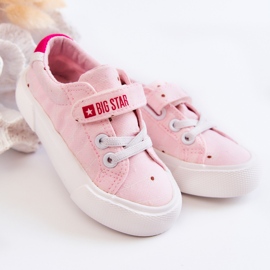 Deportivas Bajas Infantiles Con Velcro Big Star JJ374103 Rosa rosado 4