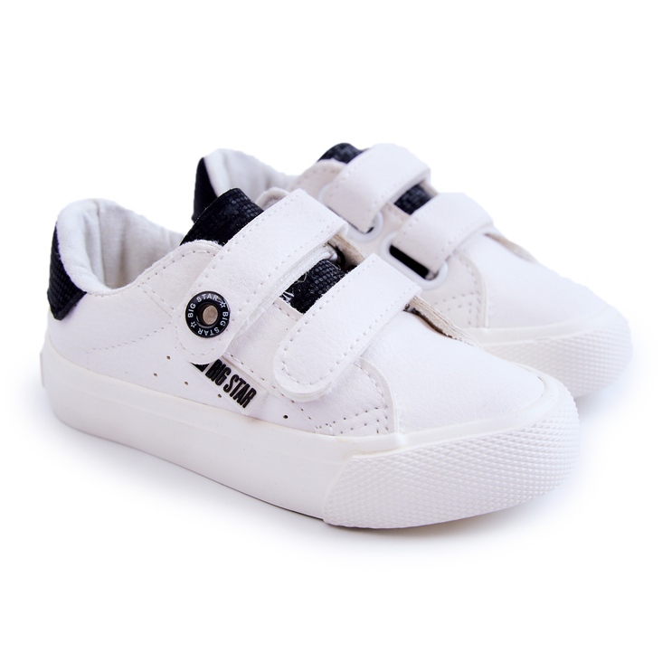 Deportivas Infantiles Con Velcro Big Star JJ374108 Blanco-Negro 1