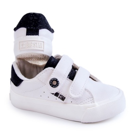 Deportivas Infantiles Con Velcro Big Star JJ374108 Blanco-Negro 2