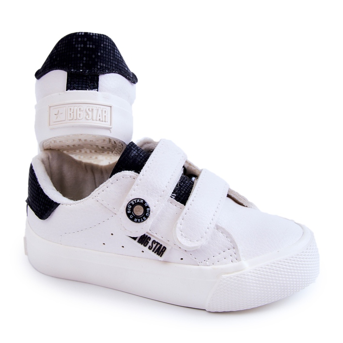 Deportivas Infantiles Con Velcro Big Star JJ374108 Blanco-Negro 2