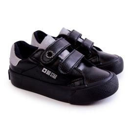 Deportivas Infantiles Con Velcro Big Star JJ374110 Negro-Gris 1