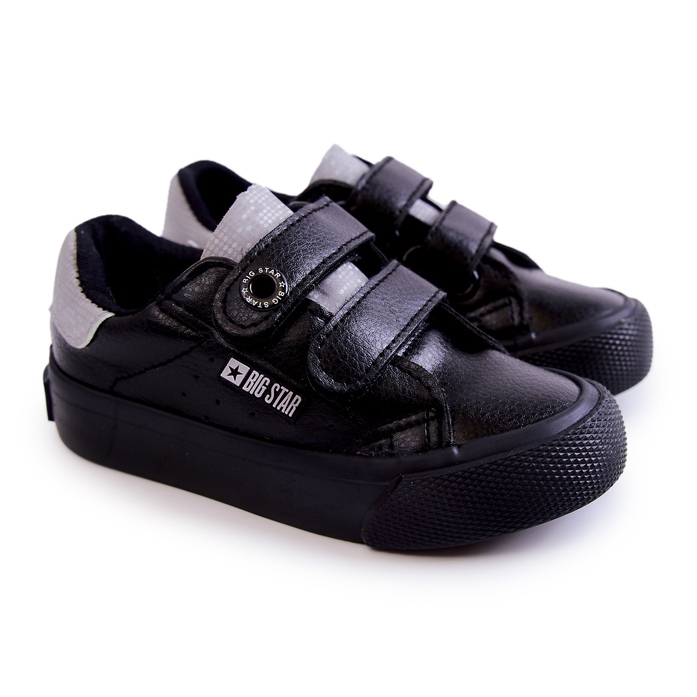 Deportivas Infantiles Con Velcro Big Star JJ374110 Negro-Gris 1