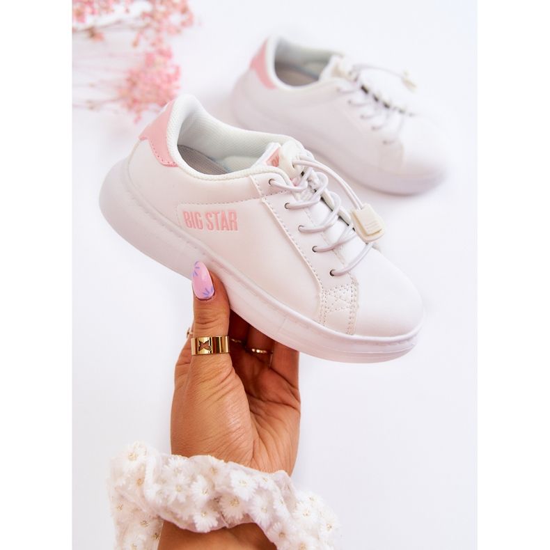 Deportivas Infantiles Big Star JJ374068 Blanco y Rosa 1