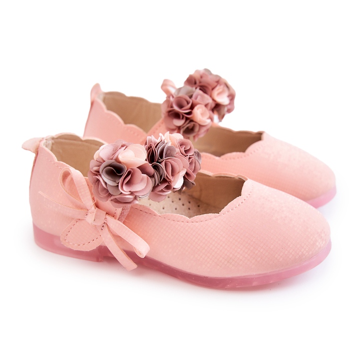 Vinceza Bailarinas Infantiles Con Velcro Flores Caitlin Rosa rosado 2