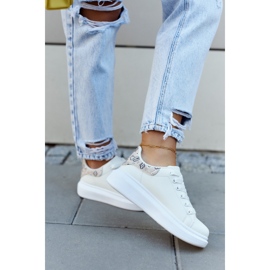 FE1 Deportivas Clásicas de Mujer Blanco y Beige Meleris 3