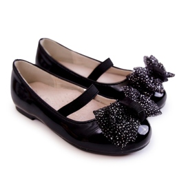 S.Barski Bailarinas infantiles lacadas con lazo Black Zolly negro 9