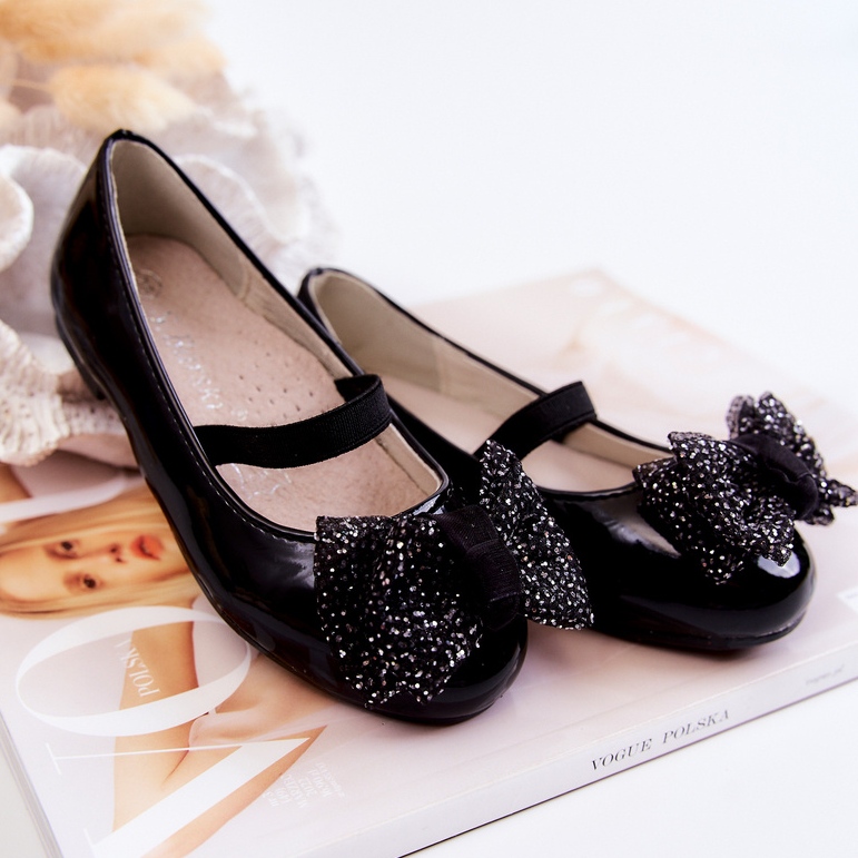 S.Barski Bailarinas infantiles lacadas con lazo Black Zolly negro 2