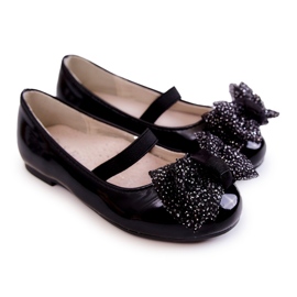S.Barski Bailarinas infantiles lacadas con lazo Black Zolly negro 5