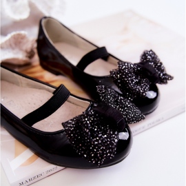 S.Barski Bailarinas infantiles lacadas con lazo Black Zolly negro 4