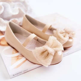 S.Barski Bailarinas Infantiles Lacadas Con Lazo Beige Zolly 3
