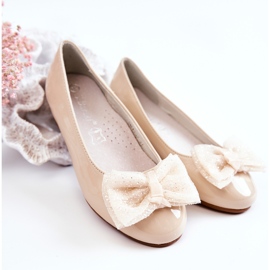 S.Barski Bailarinas Infantiles Lacadas Con Lazo Beige Zolly 9