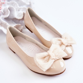 S.Barski Bailarinas Infantiles Lacadas Con Lazo Beige Zolly 10