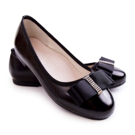 S.Barski Bailarinas Infantiles De Piel Con Lazo Decorativo Negro Claril 10