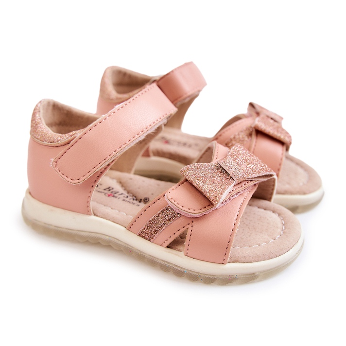 S.Barski Sandalias Infantiles De Piel Con Velcro Rosa Lolly rosado 2